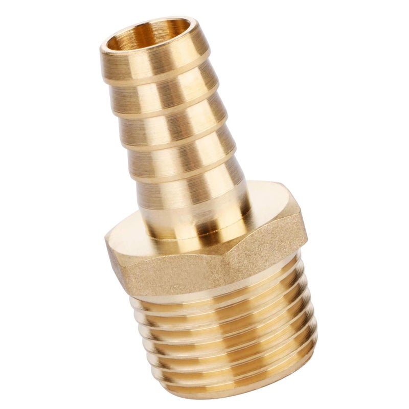 U.S. Solid Brass Hose Fitting, Adapter, 1/2" Barb x 1/2" NPT Male Pipe Fittings - Image 3